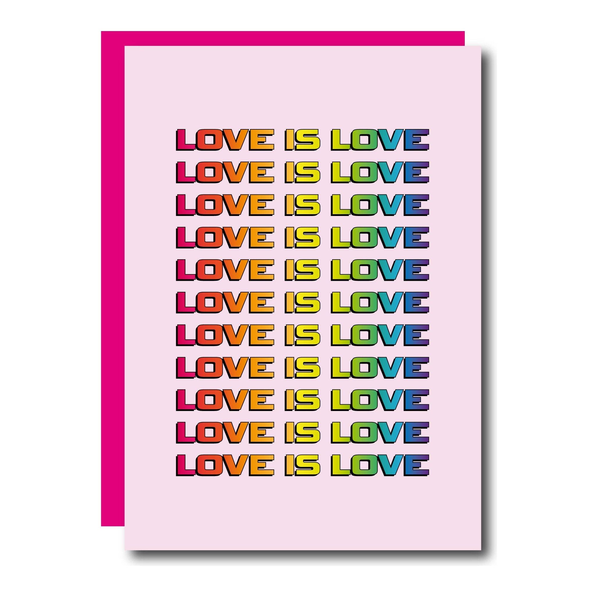 Carte de vœux LGBTQ « Love is Love » arc-en-ciel